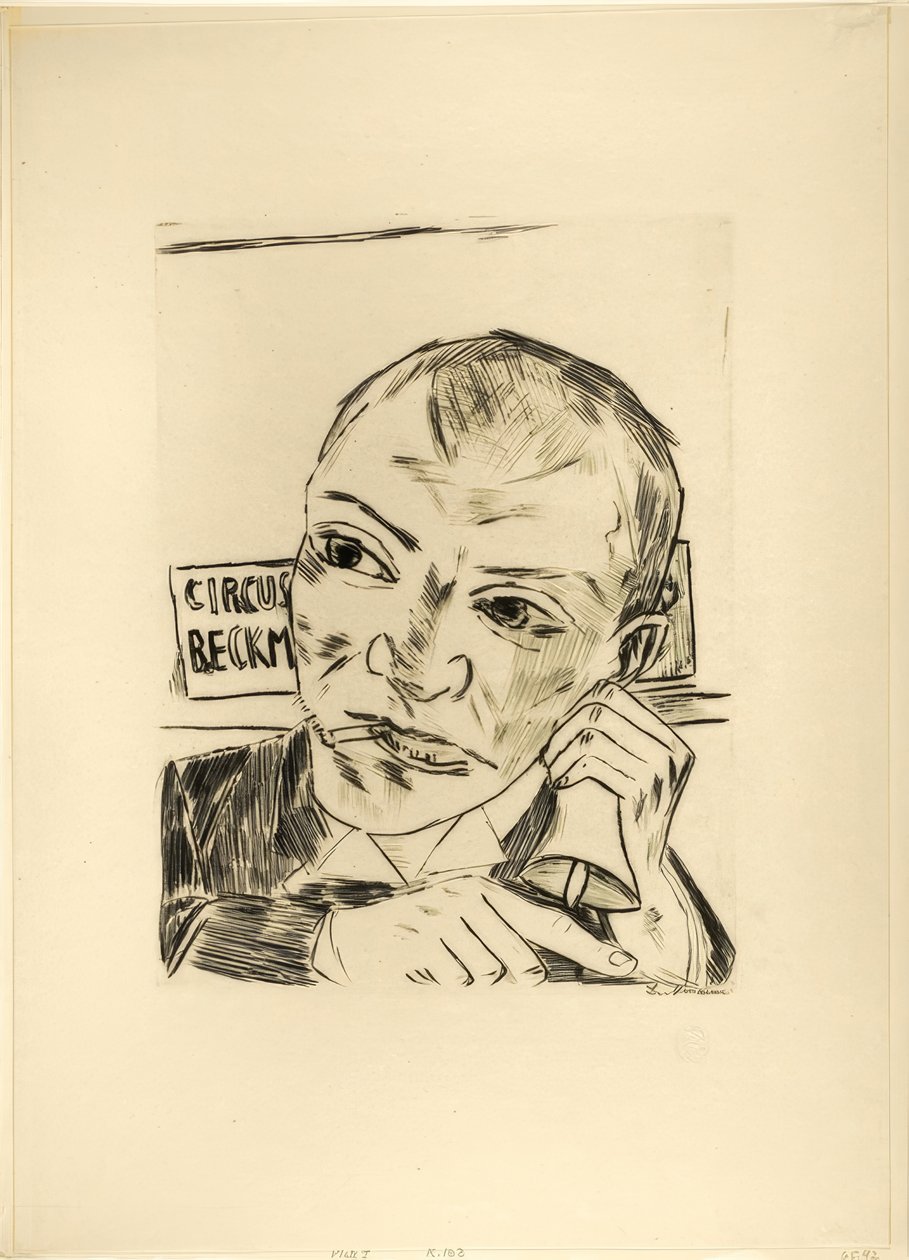 Barker (omakuva), levy yksi Jahrmarktilta tekijältä Max Beckmann