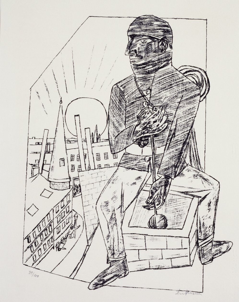 Nuokaisija, Max Beckmann (1884-1950), litografia. Saksa, 1900-luku. tekijältä Max Beckmann