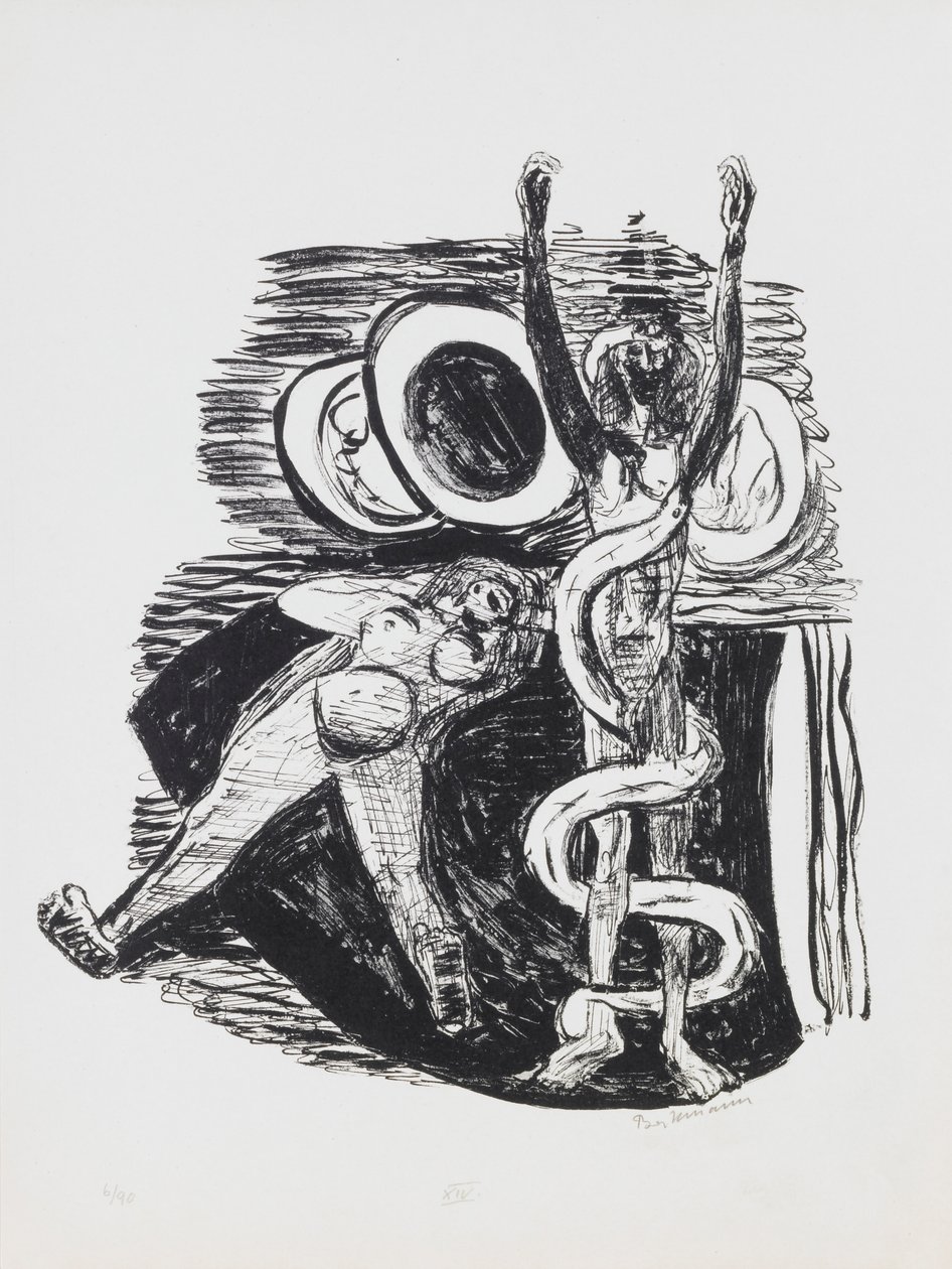 The Fall of Man, levy 14 portfoliosta "Päivä ja unelma" tekijältä Max Beckmann