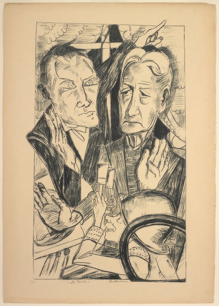Perhe, yksitoista levy Die Höllestä tekijältä Max Beckmann
