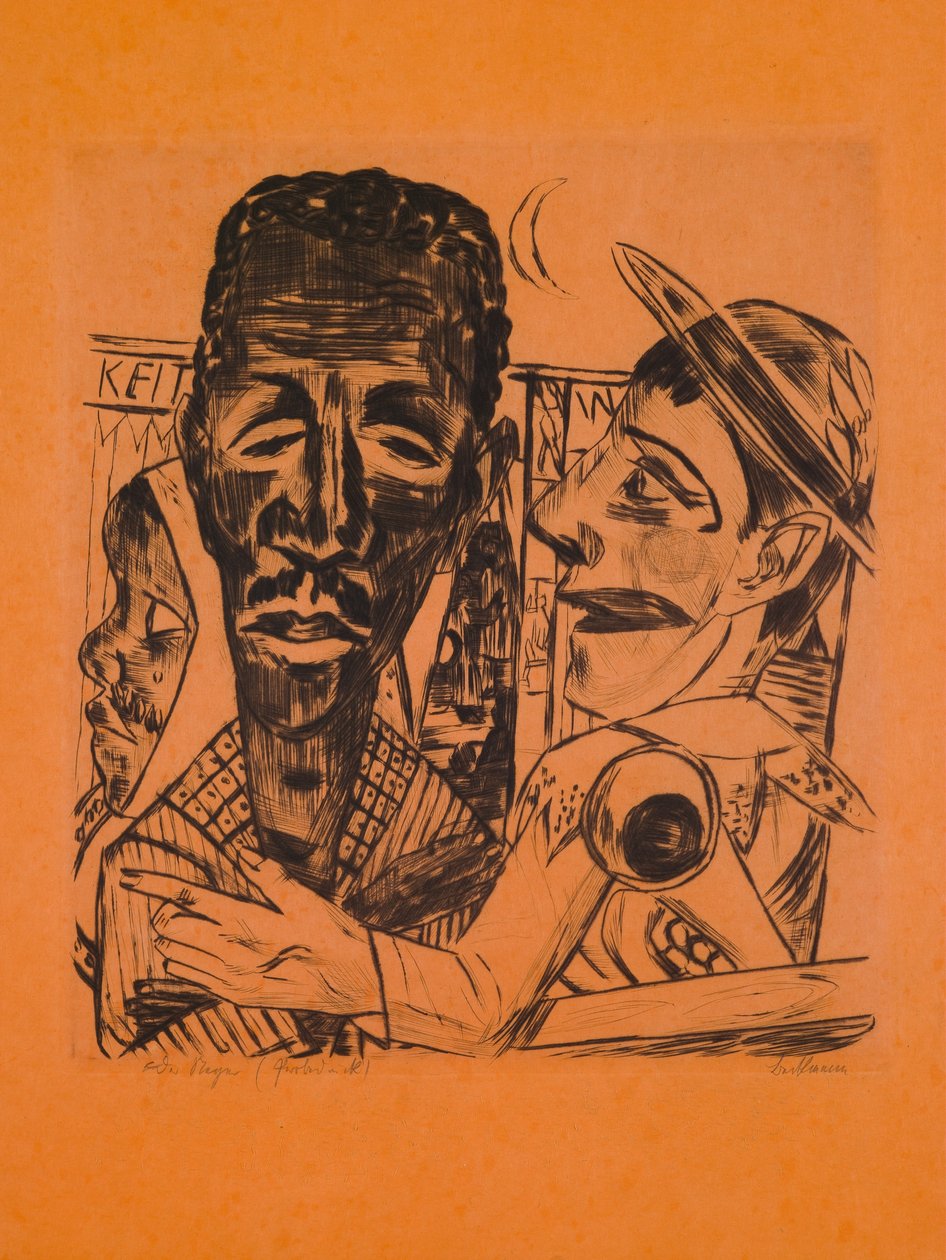 The Negro, levy 6 salkusta "Annual Fair" (Vuosittainen messu) tekijältä Max Beckmann