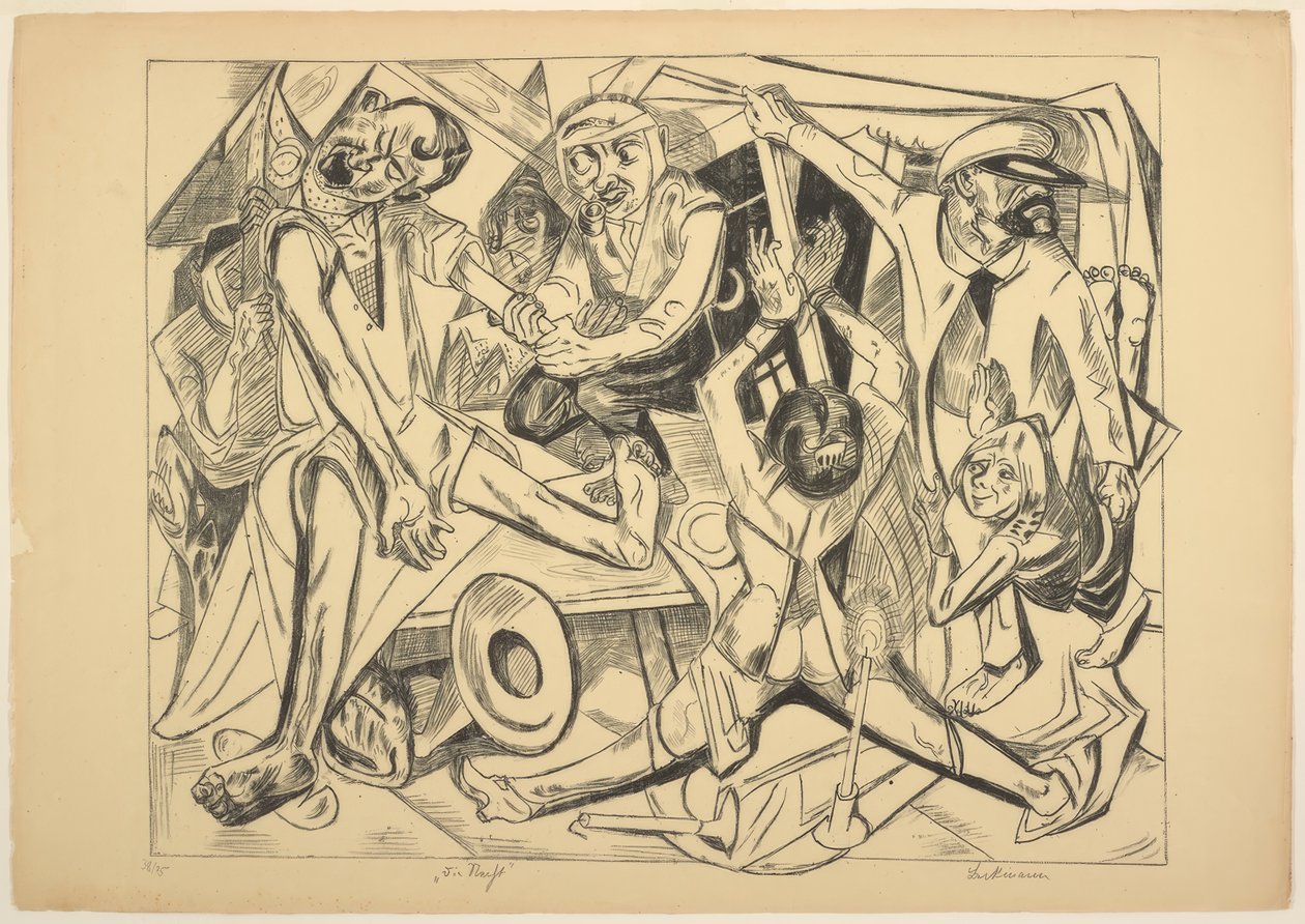 Yö, levy seitsemän alkaen Die Hölle tekijältä Max Beckmann