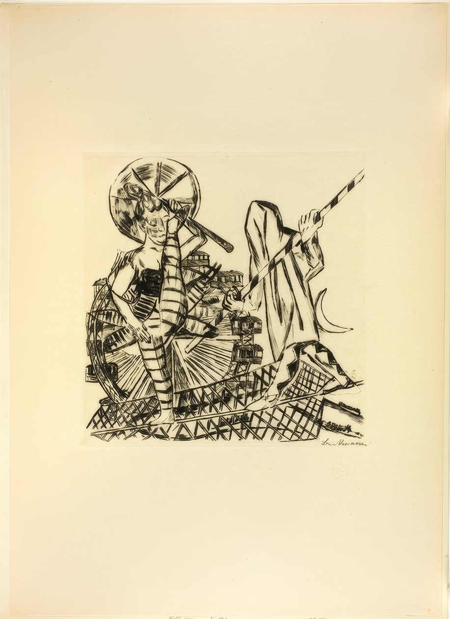 Tight Rope Walkers, levy kahdeksan Jahrmarktilta tekijältä Max Beckmann
