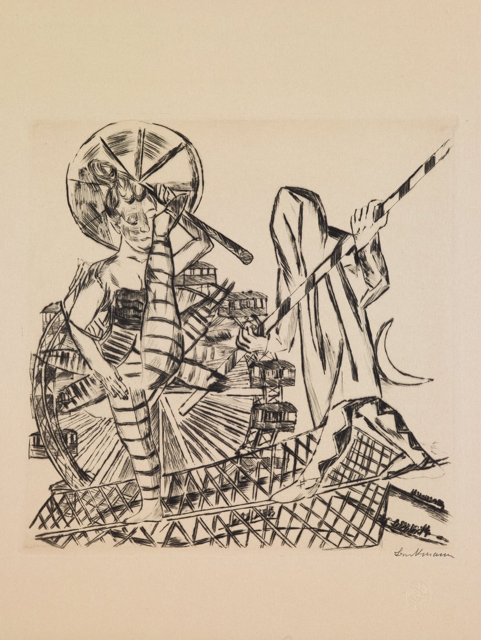 The Tightrope Walkers, levy 8 portfoliosta "Annual Fair" tekijältä Max Beckmann