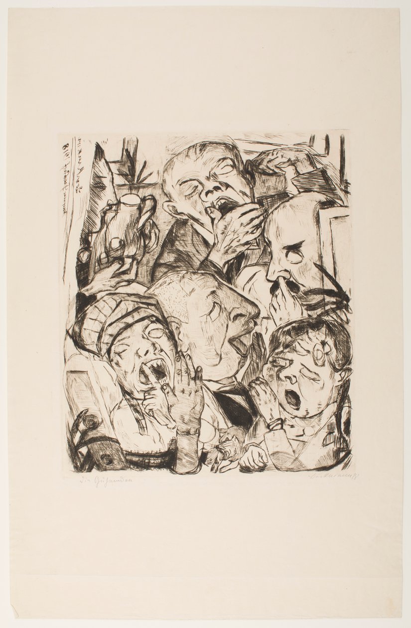 The Yawners, levy 7 portfoliosta "Faces" tekijältä Max Beckmann