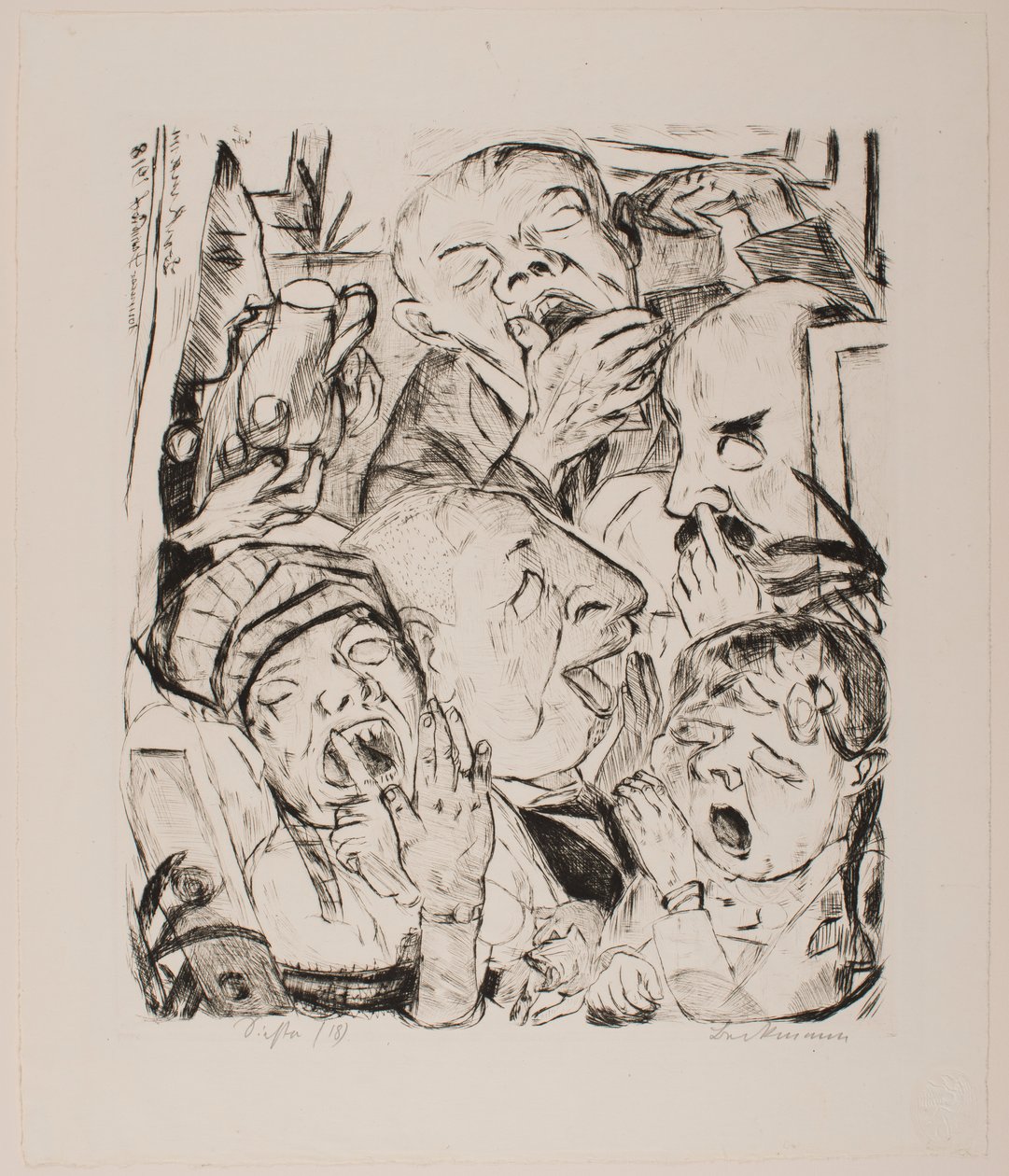 The Yawners, levy 7 portfoliosta "Faces" tekijältä Max Beckmann