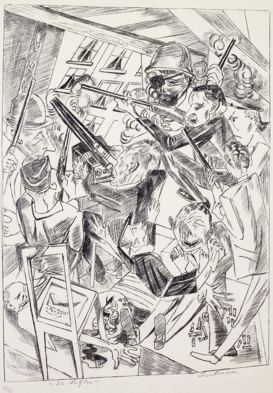 Viimeiset, Max Beckmann (1884-1950), litografia. Saksa, 1900-luku. tekijältä Max Beckmann