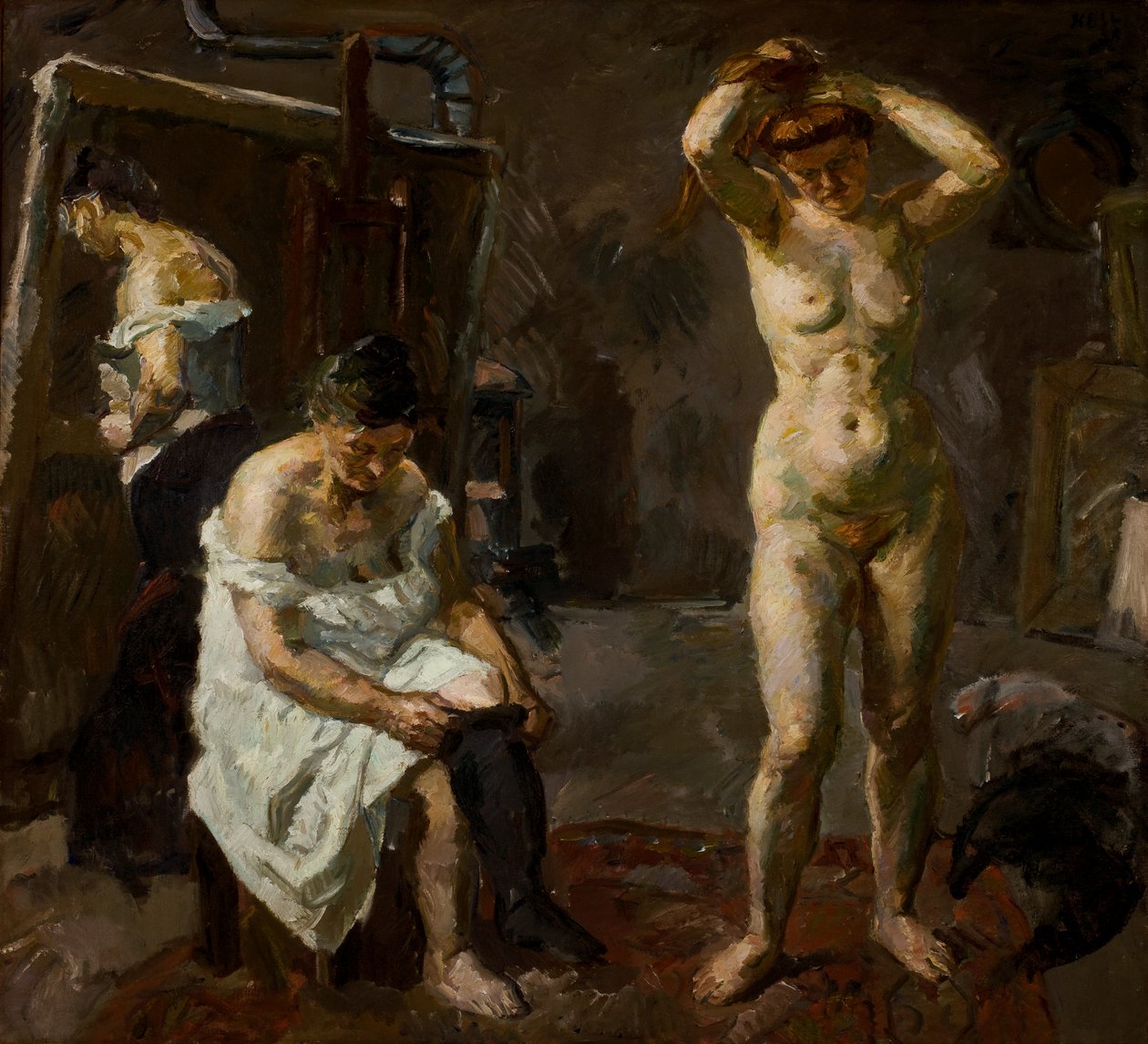 Kolme naista studiossa tekijältä Max Beckmann