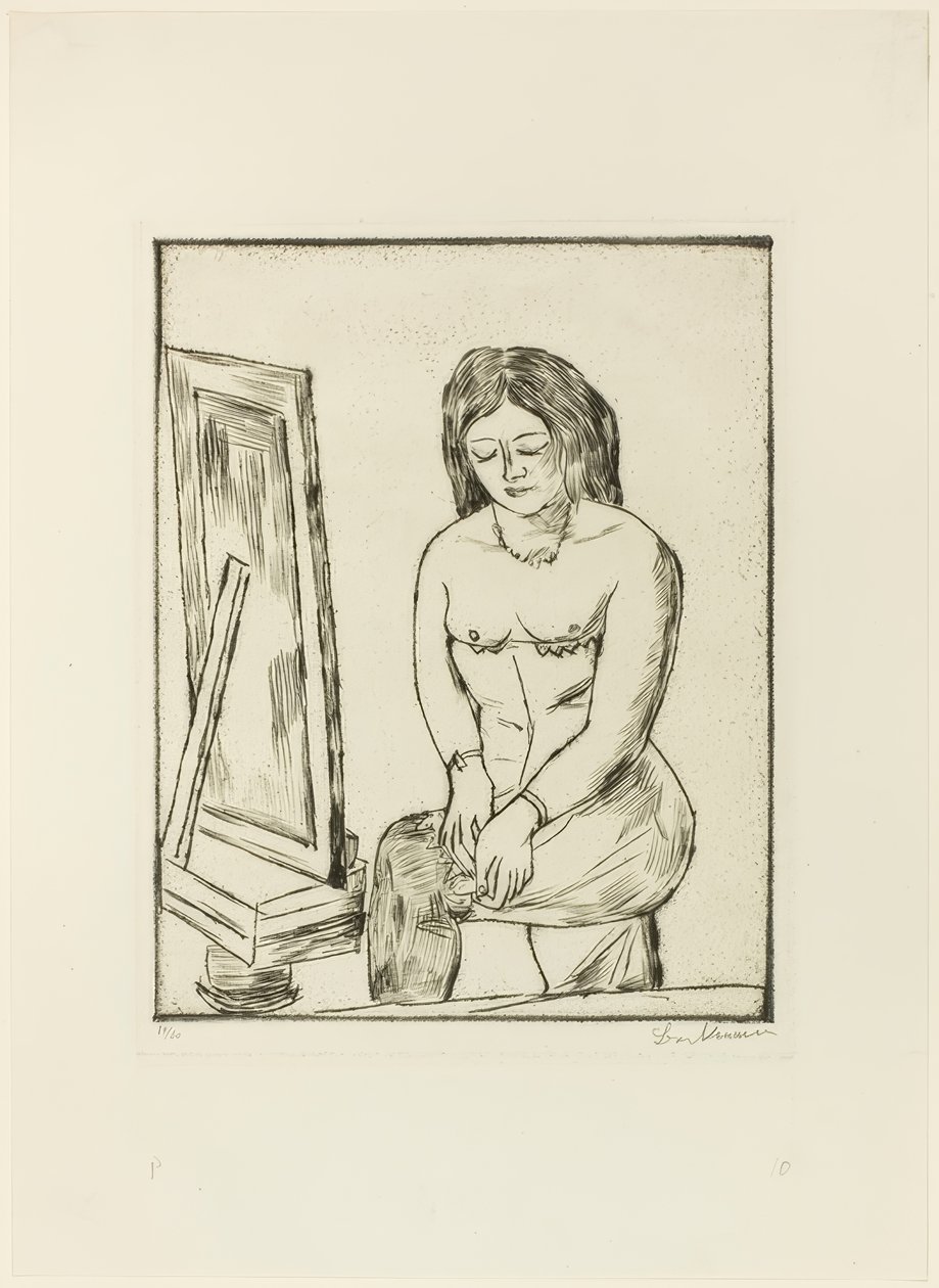 Toilette (Ennen peiliä) tekijältä Max Beckmann