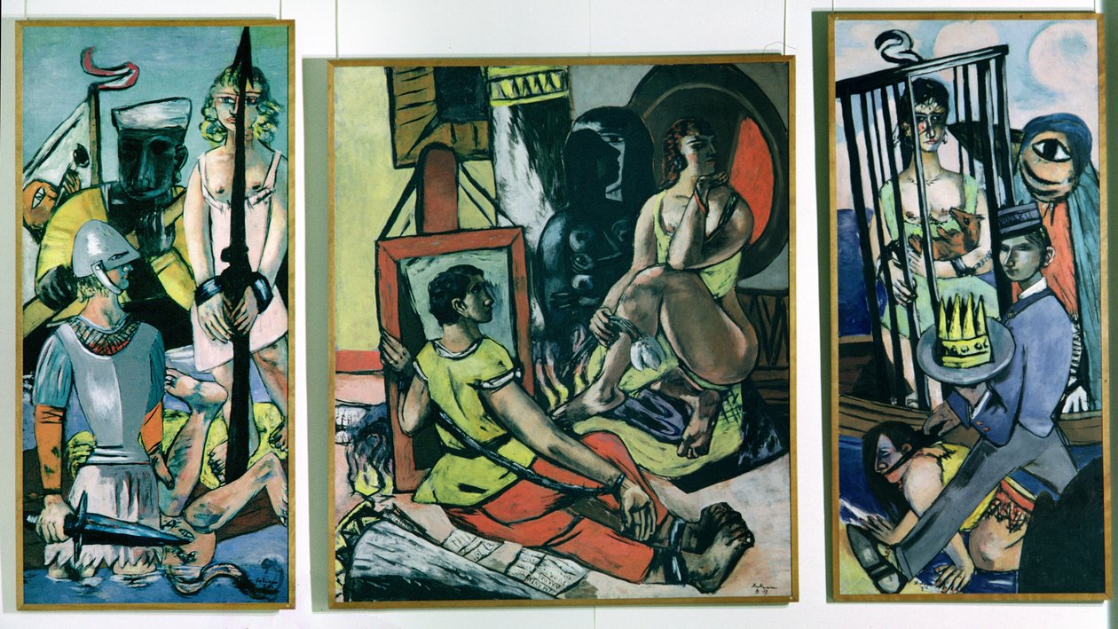 Pyhän Antoniuksen kiusauksen triptyykki tekijältä Max Beckmann
