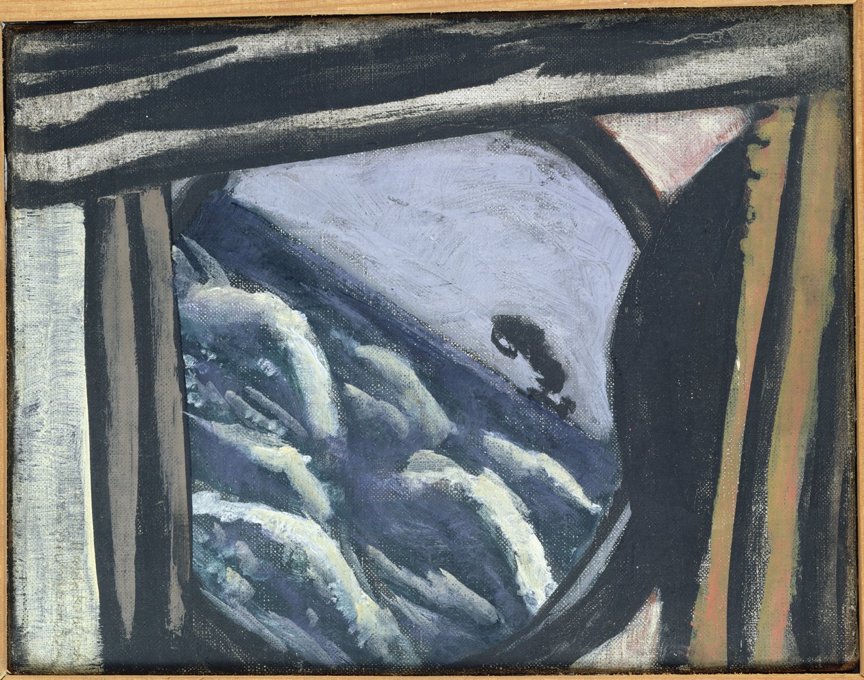 Vista da escotilha do navio (óleo sobre tela) finlandês tekijältä Max Beckmann