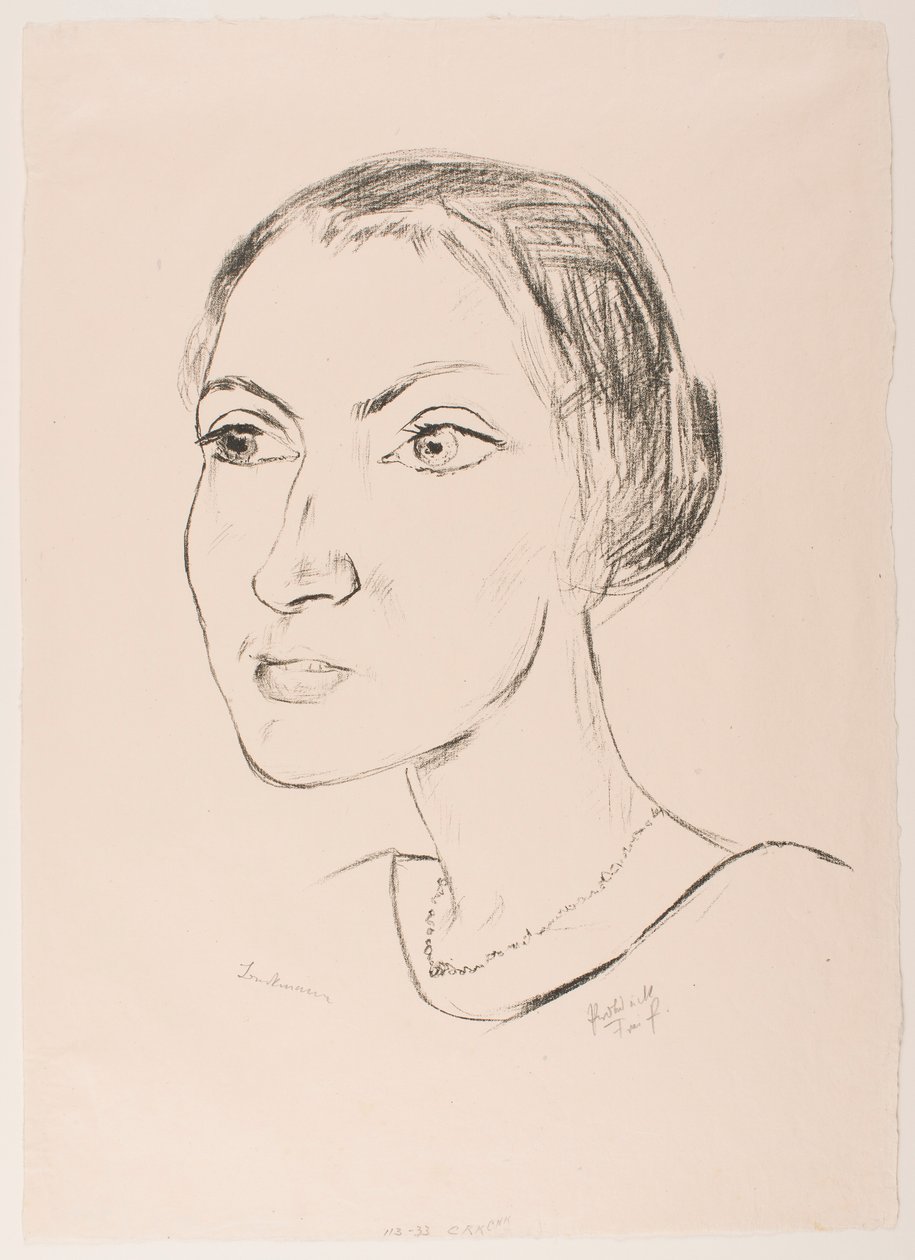 Nainen kaulakoru yllään (rouva Parcus) tekijältä Max Beckmann