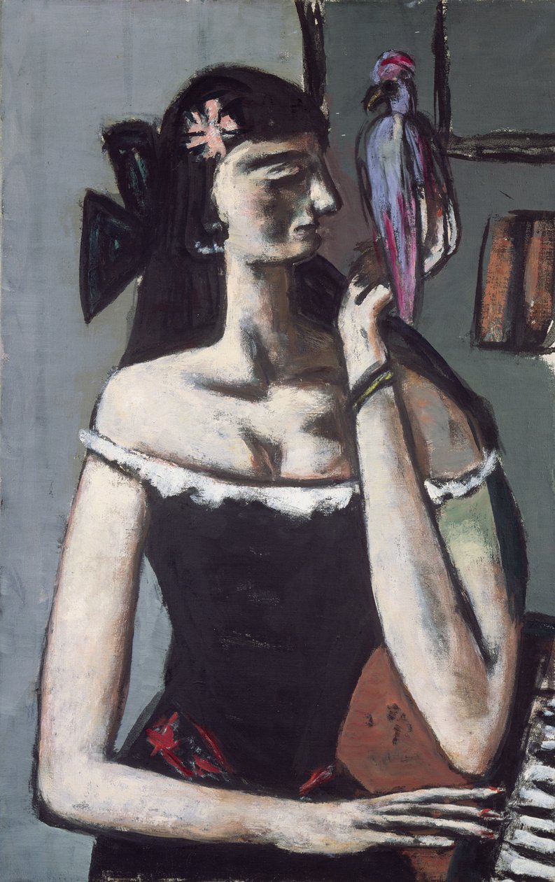 Nainen papukaijan kanssa tekijältä Max Beckmann