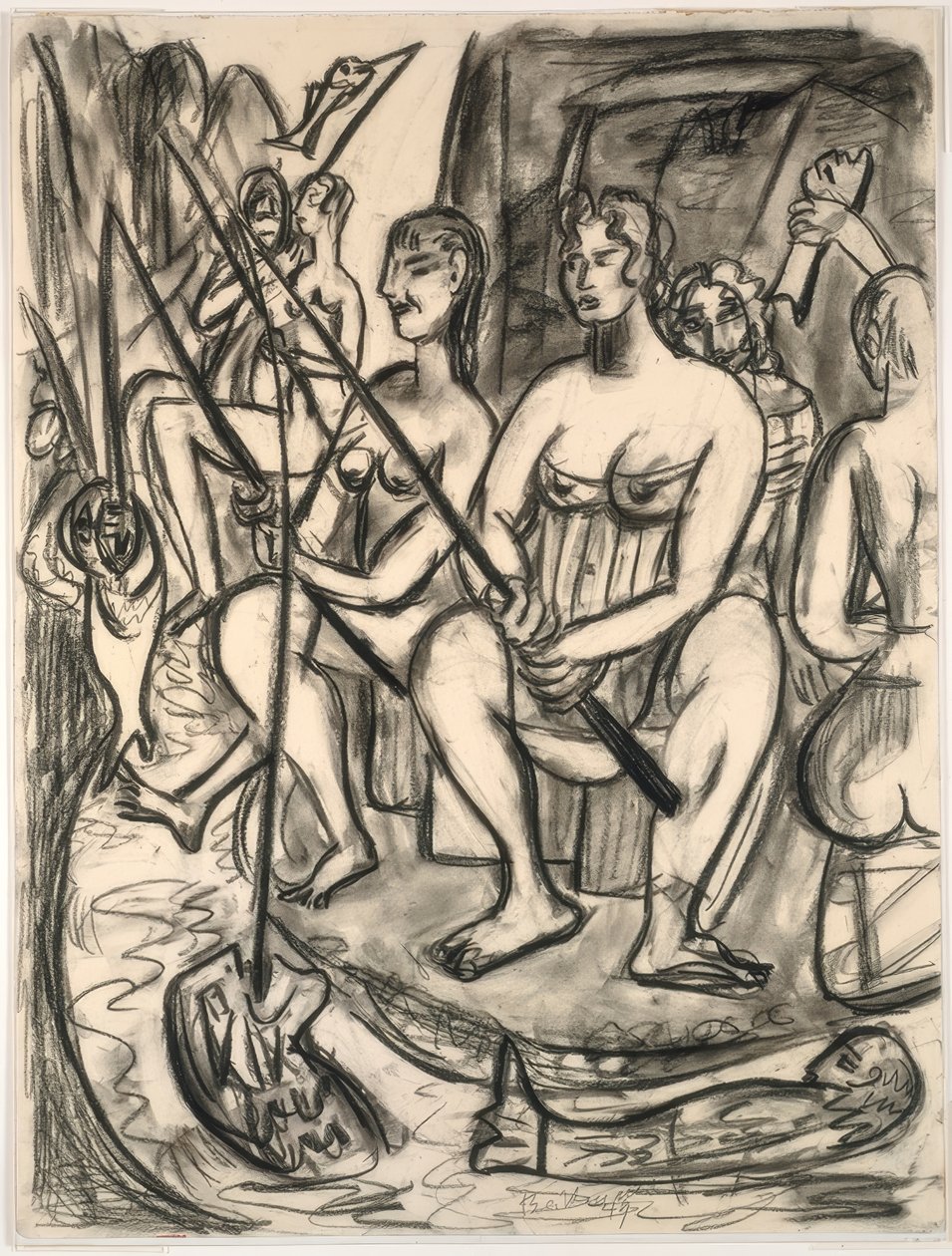 Naiset Kalastus tekijältä Max Beckmann