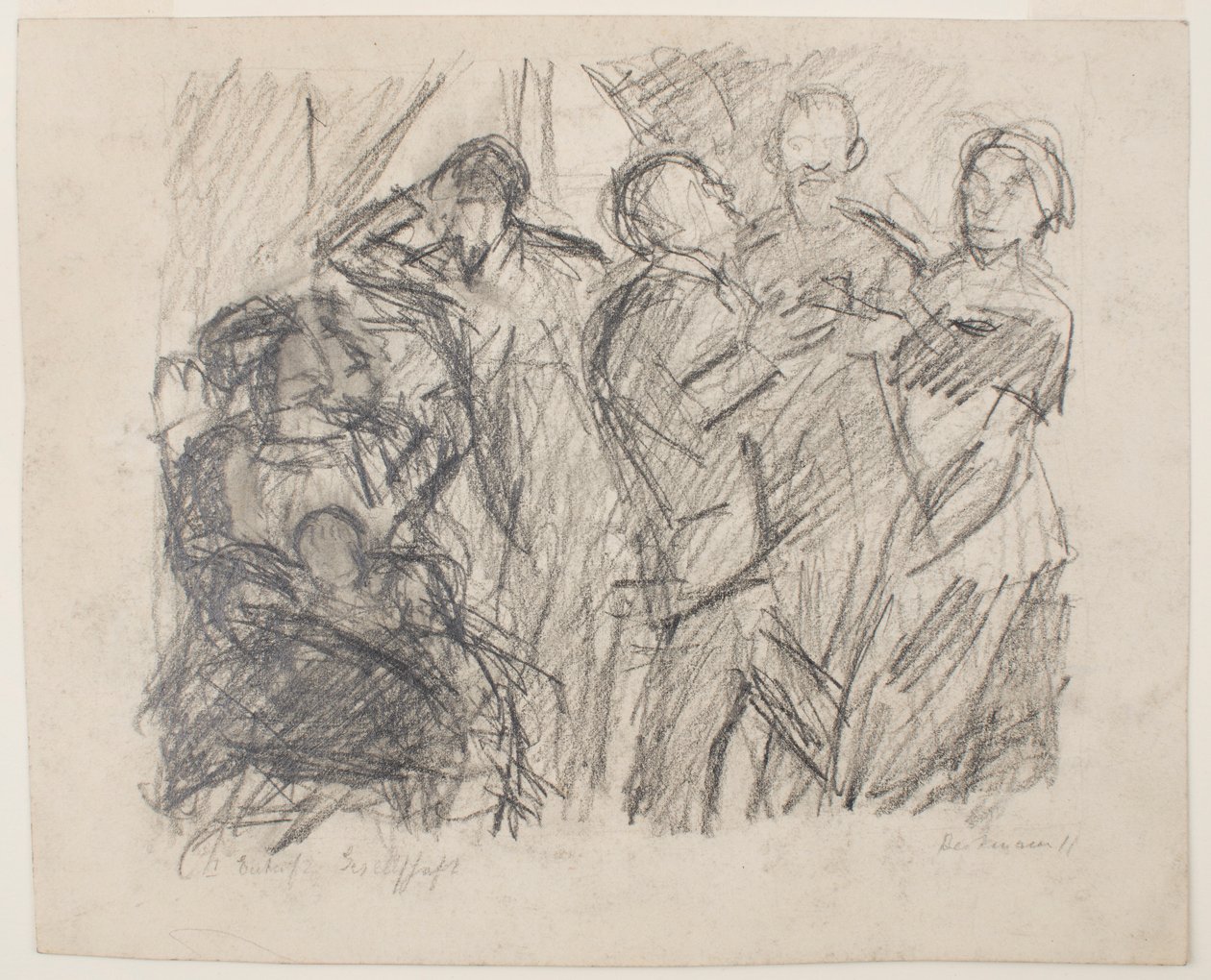 on recto: I [Ensimmäinen] Sketch for Society Party tekijältä Max Beckmann