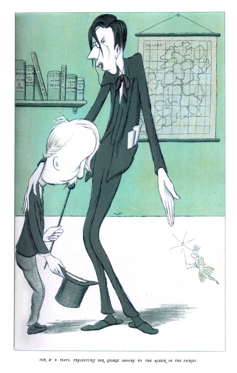herra WB Yeats, esittelee herra George Mooren keijujen kuningattarelle, 1904 tekijältä Henry Maximilian Beerbohm