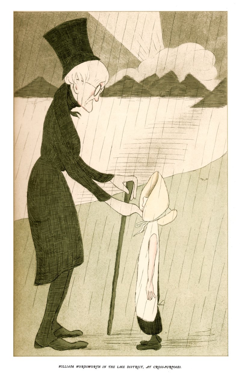 William Wordsworth Lake Districtissä, Cross-Purposesissa, 1904. tekijältä Henry Maximilian Beerbohm