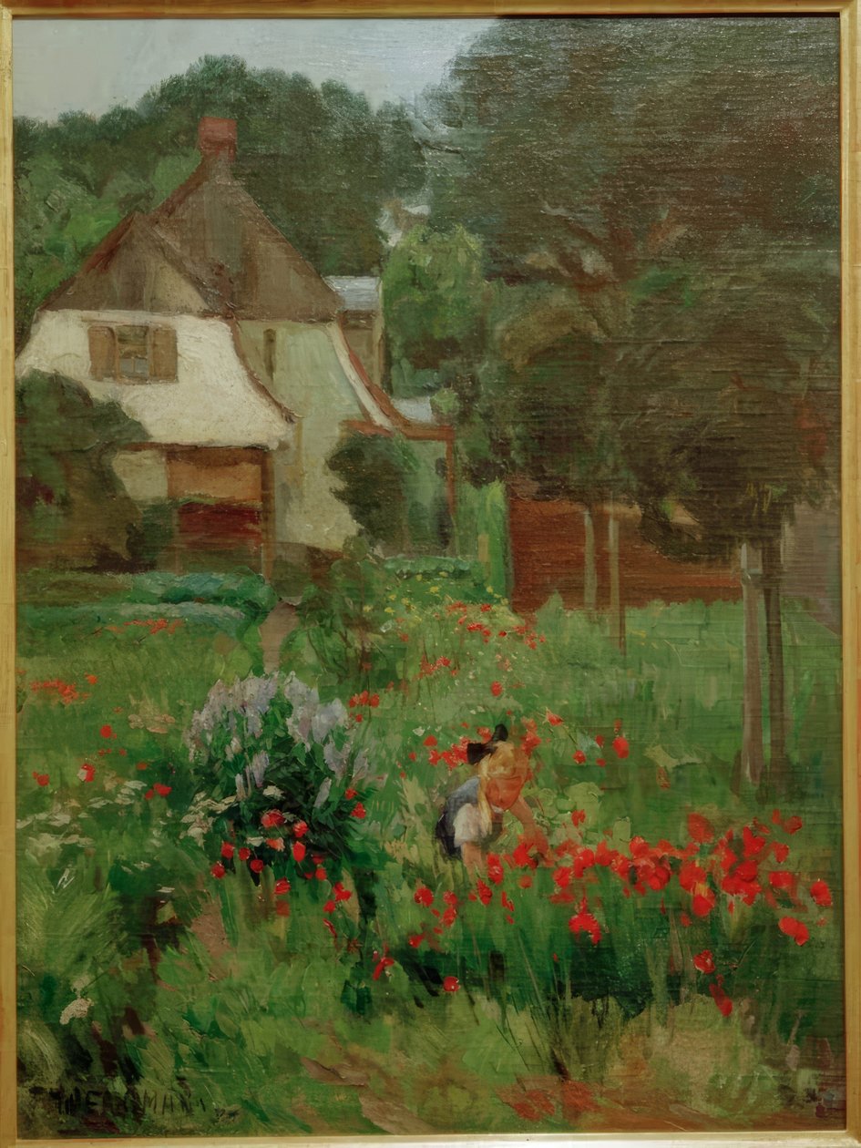 Kukkia poimiva lapsi tekijältä Max Bergmann