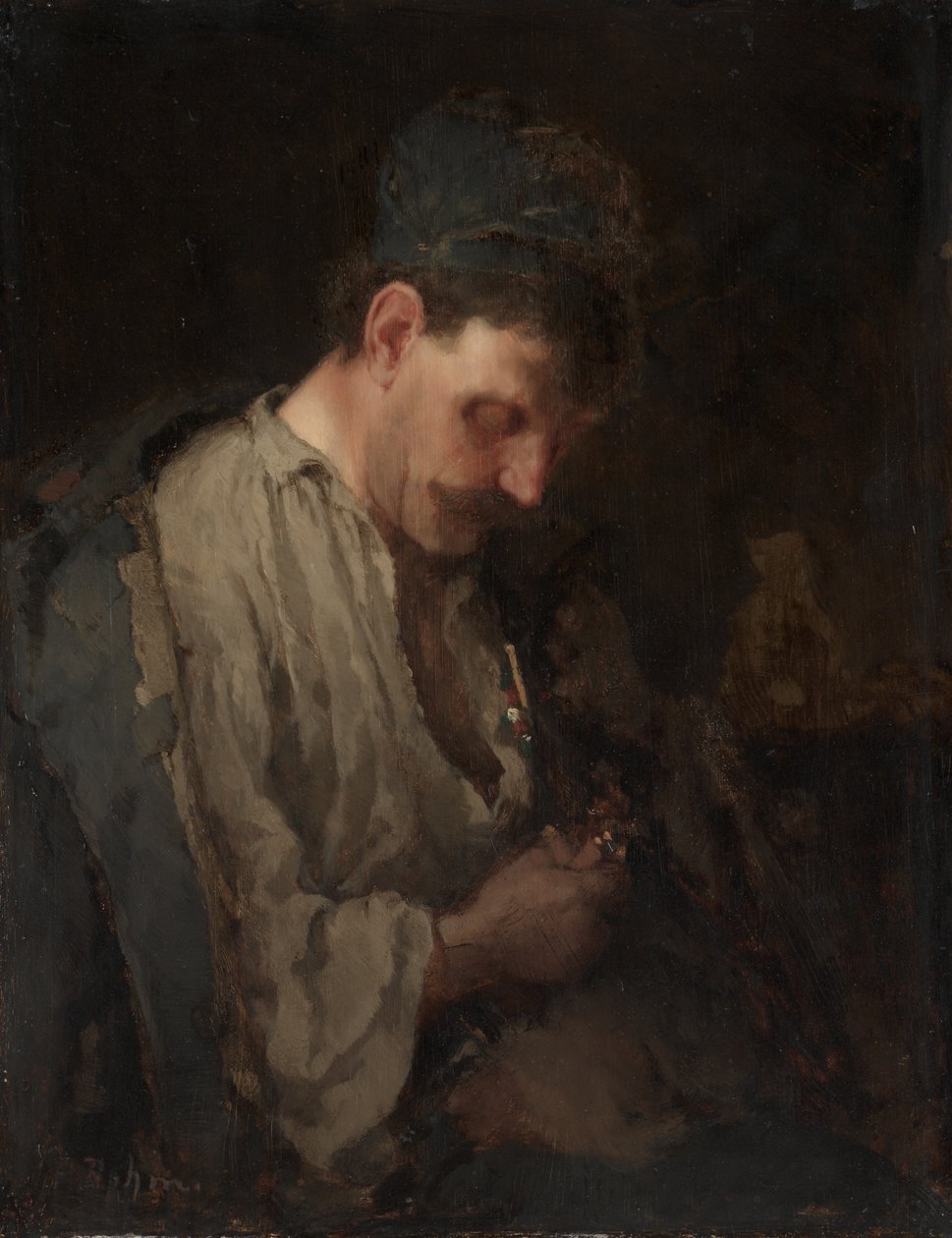 Miehen muotokuva, 1890-luvun alku (öljy paneelille) tekijältä Max Bohm