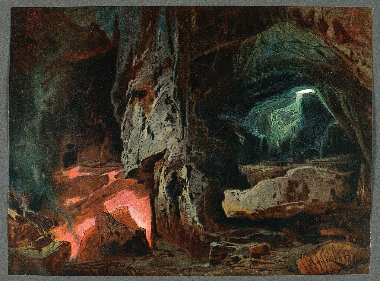 Ranska, Pariisi, Richard Wagnerin Nibelungin sormuksen toisen näytöksen lavastus - Rhinegoldin sormus tekijältä Max Bruckner