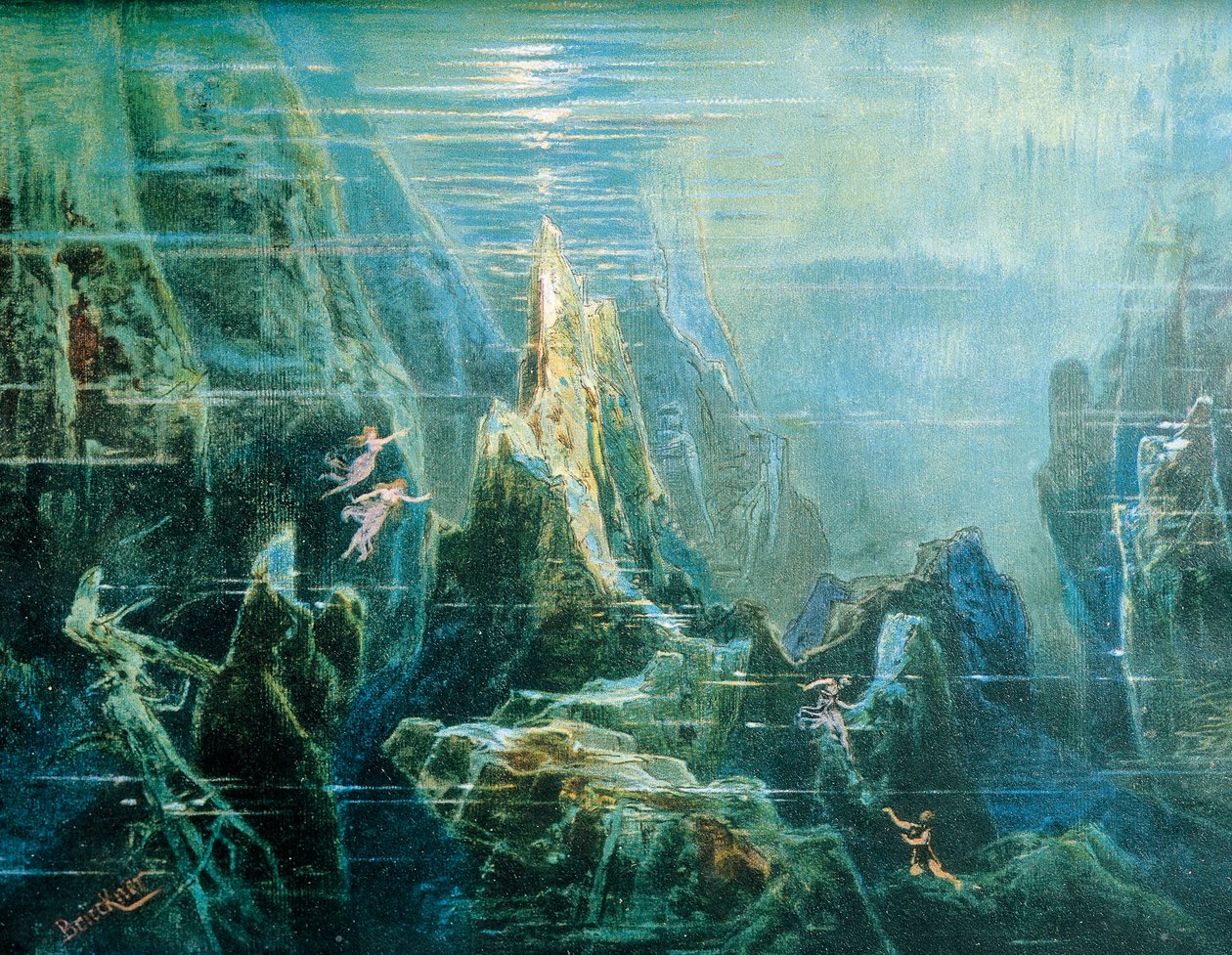 Saksa, Bayreuth, Lavastus esitykseen Nibelungin sormus - Reinin kulta, Richard Wagner, Reinin tyttäret tekijältä Max Bruckner