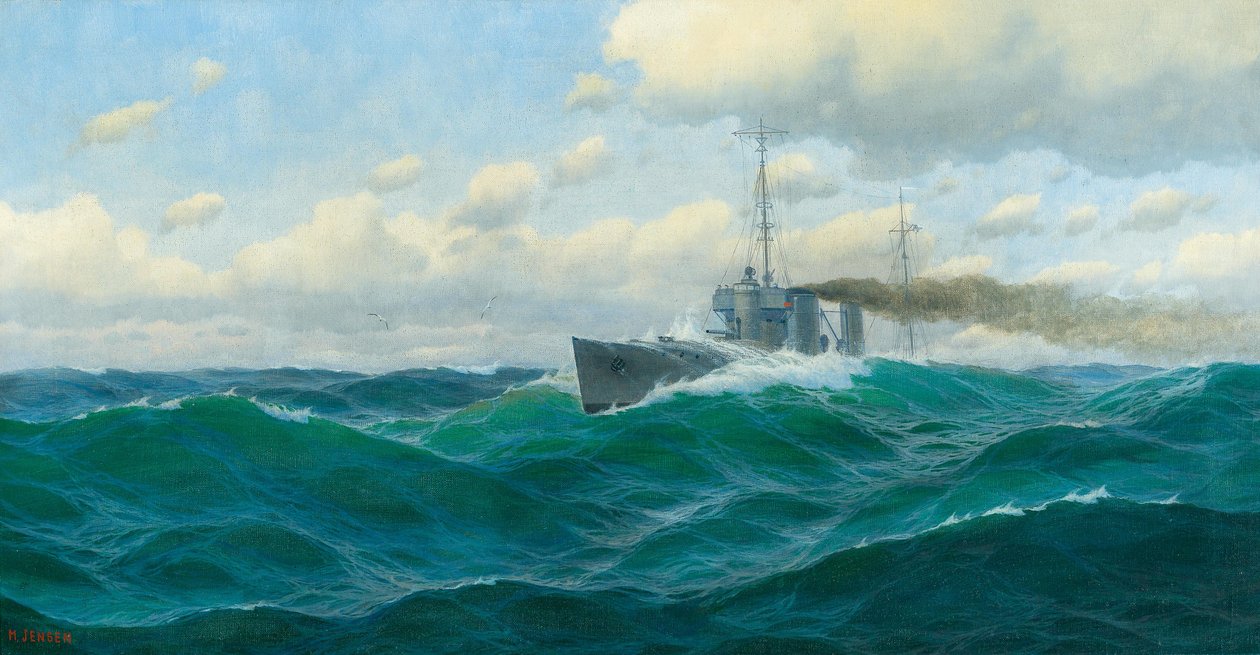 Saksan kieli: Kanonenboot auf hoher See Gunboat on the High Seas (Kanonenvene avomerellä) tekijältä Max Jensen