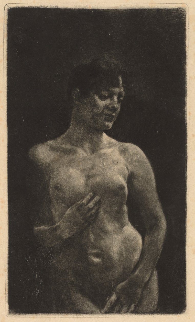 A Standing Nude, 1891. finlandès tekijältä Max Klinger