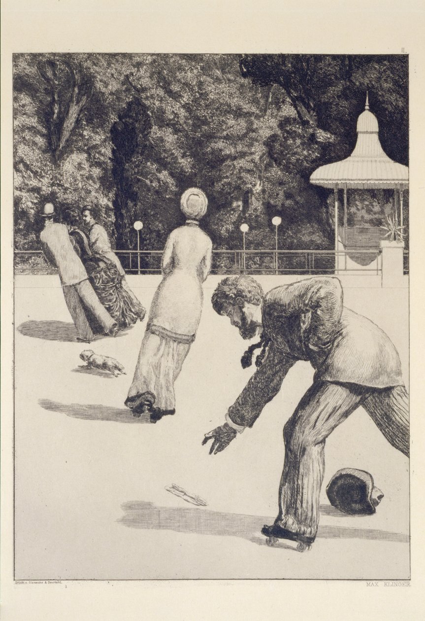 Toiminta, sarjan ”Paraphrase on the Finding of a Glove” 2. arkki tekijältä Max Klinger