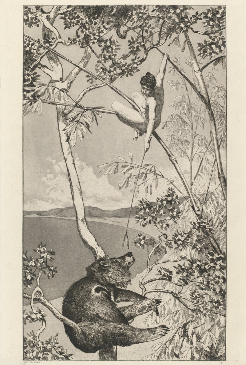 Bear and Elf Bär und Elfe: pl.1, julkaistu 1881. tekijältä Max Klinger