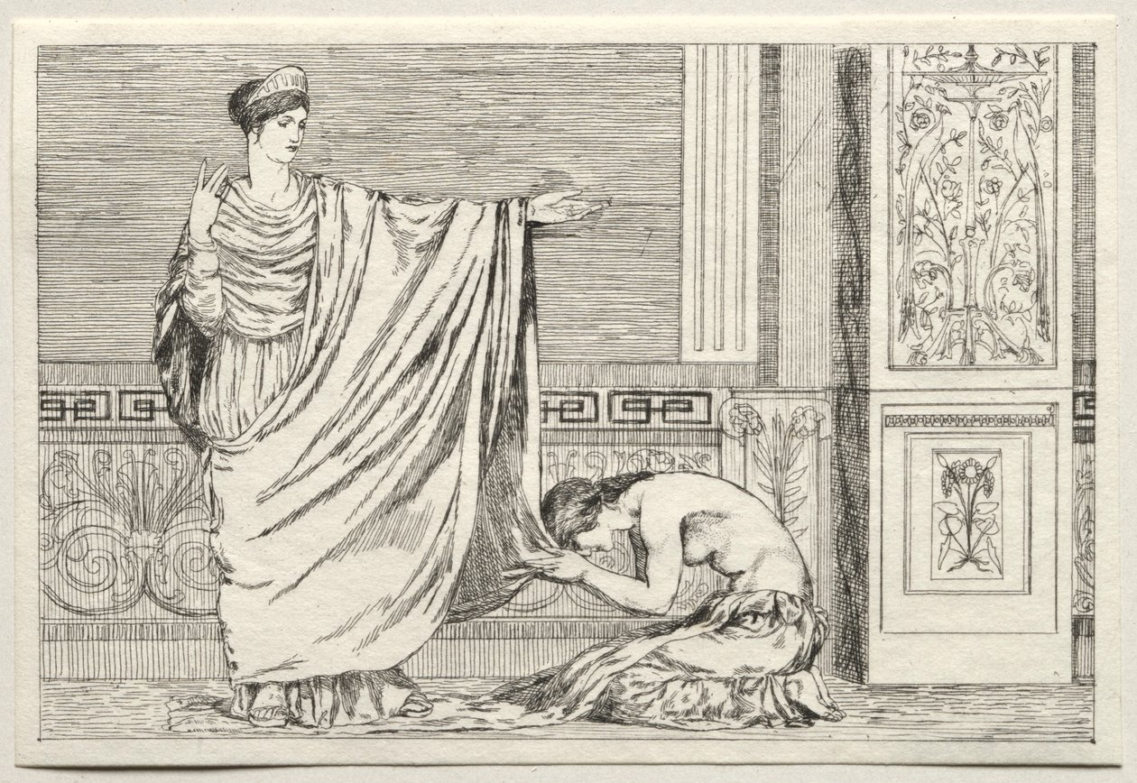 Cupid and Psyche: Psyche and Juno, 1880. tekijältä Max Klinger