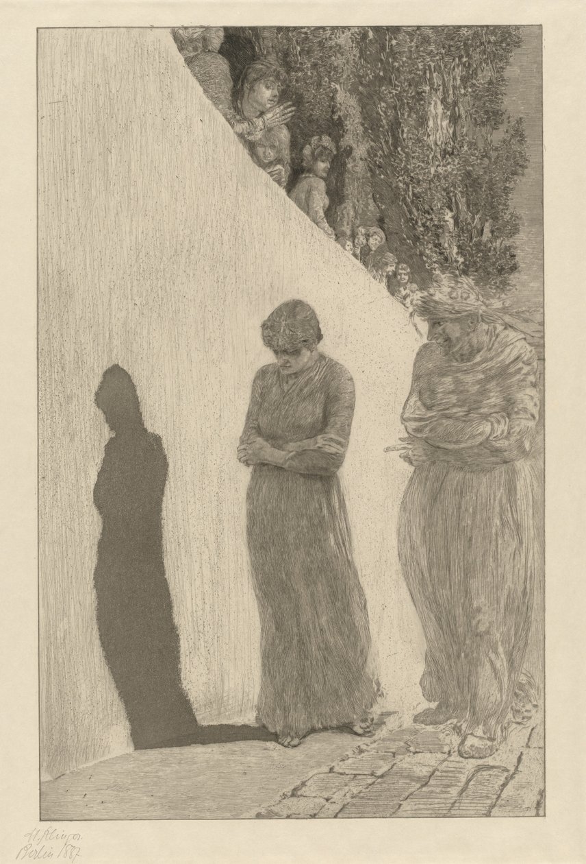 Häpeä Schande: pl. 9, 1878. tekijältä Max Klinger