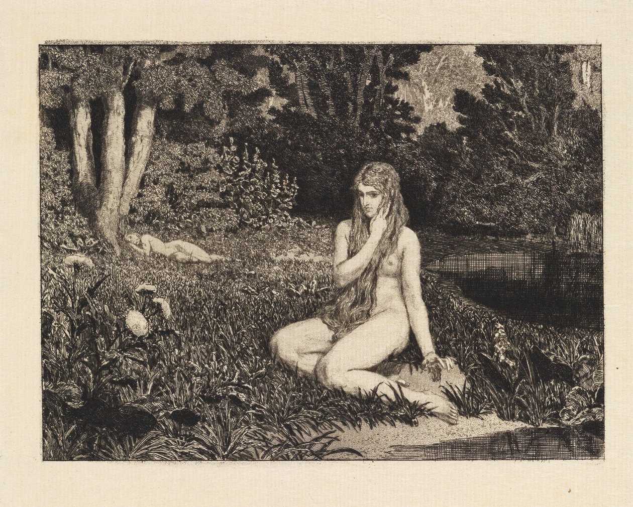 Eeva (Eeva ja tulevaisuus, opus III, lehti 1) tekijältä Max Klinger