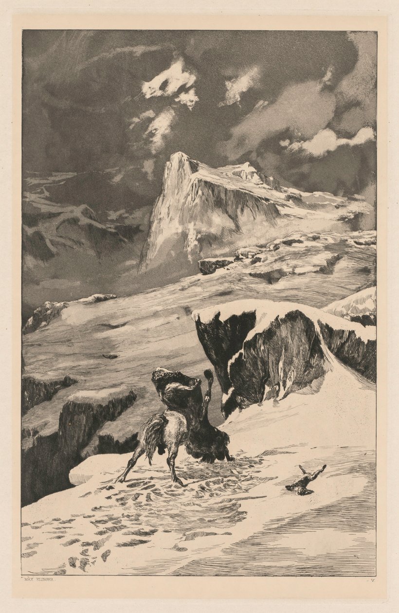 Intermezzo: Battling Centaurs Opus IV, 4, 1881. tekijältä Max Klinger