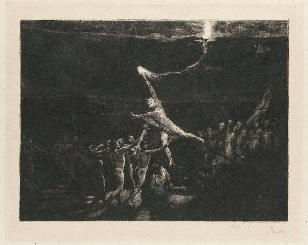 Valon varastaminen, s. 12, Brahmsin Fantasia, op. XII tekijältä Max Klinger