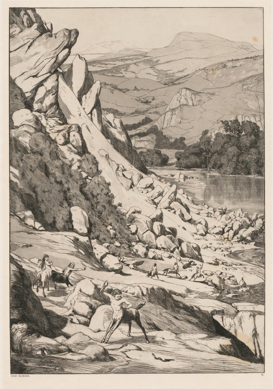 Maanvyörymä Opus IV, 6, 1881. tekijältä Max Klinger