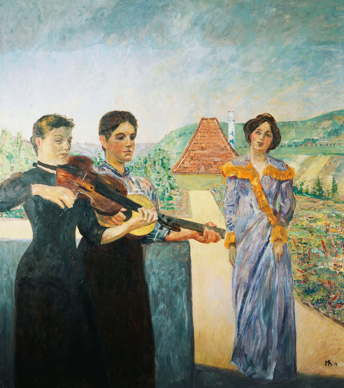 Kolme naista viinitarhassa; Kolme naista viinitarhassa, 1912 tekijältä Max Klinger