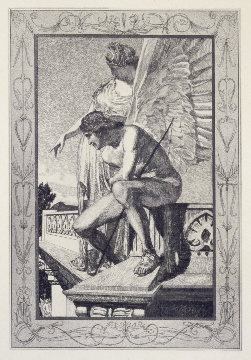 Venus näyttää Psykhen Cupidolle, laatta 4 sarjasta "Cupid ja Psykhe: Opus V" tekijältä Max Klinger