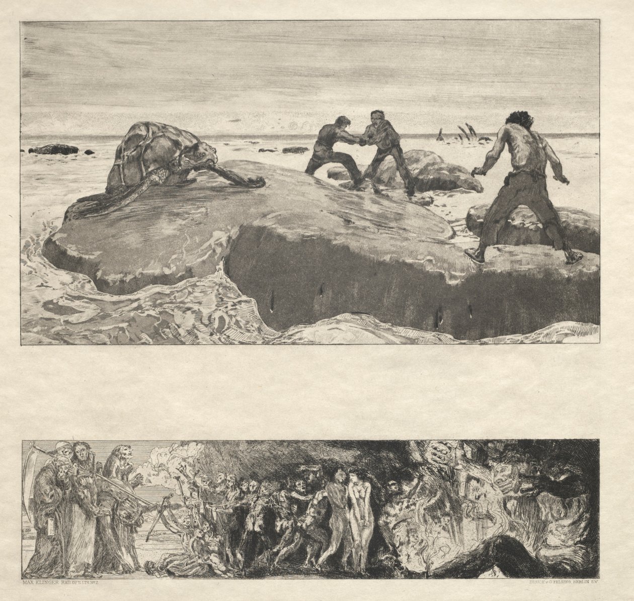 Tässä on Tode I, Opus I, 1889 No. 2. tekijältä Max Klinger