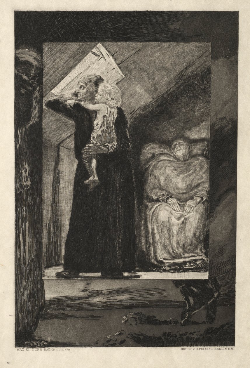 Vom Tode I, Opus II, 1889 No. 9. tekijältä Max Klinger
