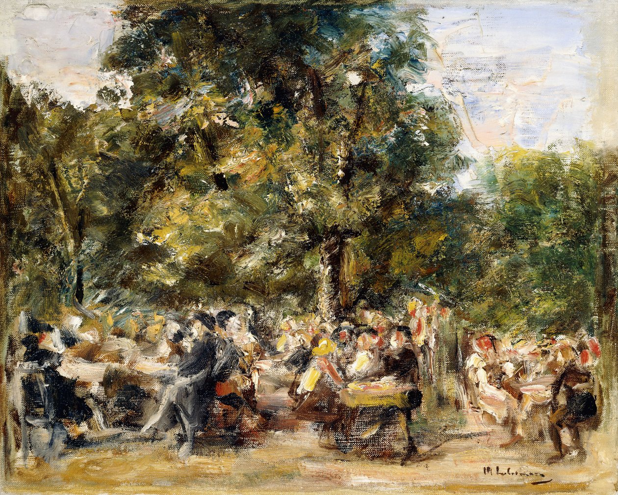 Puutarharavintola Havel-joella; Gartenlokal an der Havel, 1933 tekijältä Max Liebermann