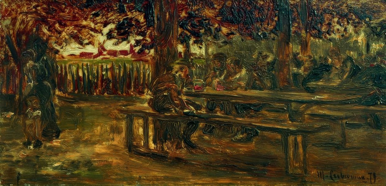 Biergarten Etzenhausenissa tekijältä Max Liebermann