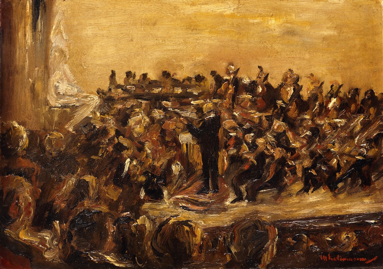 Konsertti valtionoopperassa, Unter den Linden, Berliini; Sinfoniakonsertti valtionoopperassa, Unter den Linden, Berliini, 1923 tekijältä Max Liebermann