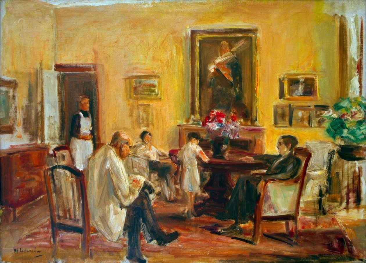 Der Künstler und seine Familie in seinem Haus am Wannsee tekijältä Max Liebermann