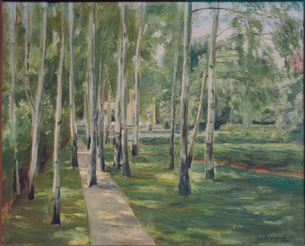 Die Birkenallee im Wannseegarten nach Westen tekijältä Max Liebermann