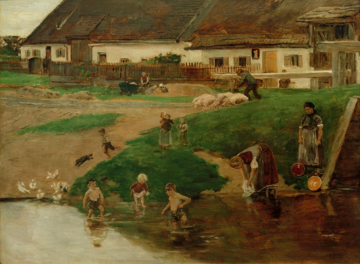 Kylälampi Etzenhausenissa - kyläidylli tekijältä Max Liebermann