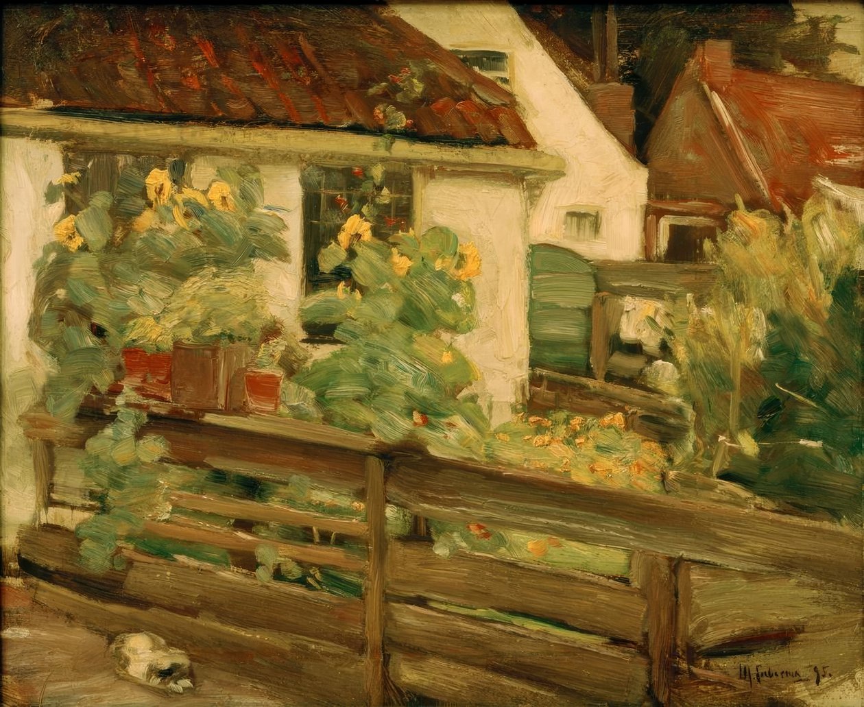 Garten mit Sonnenblumen tekijältä Max Liebermann