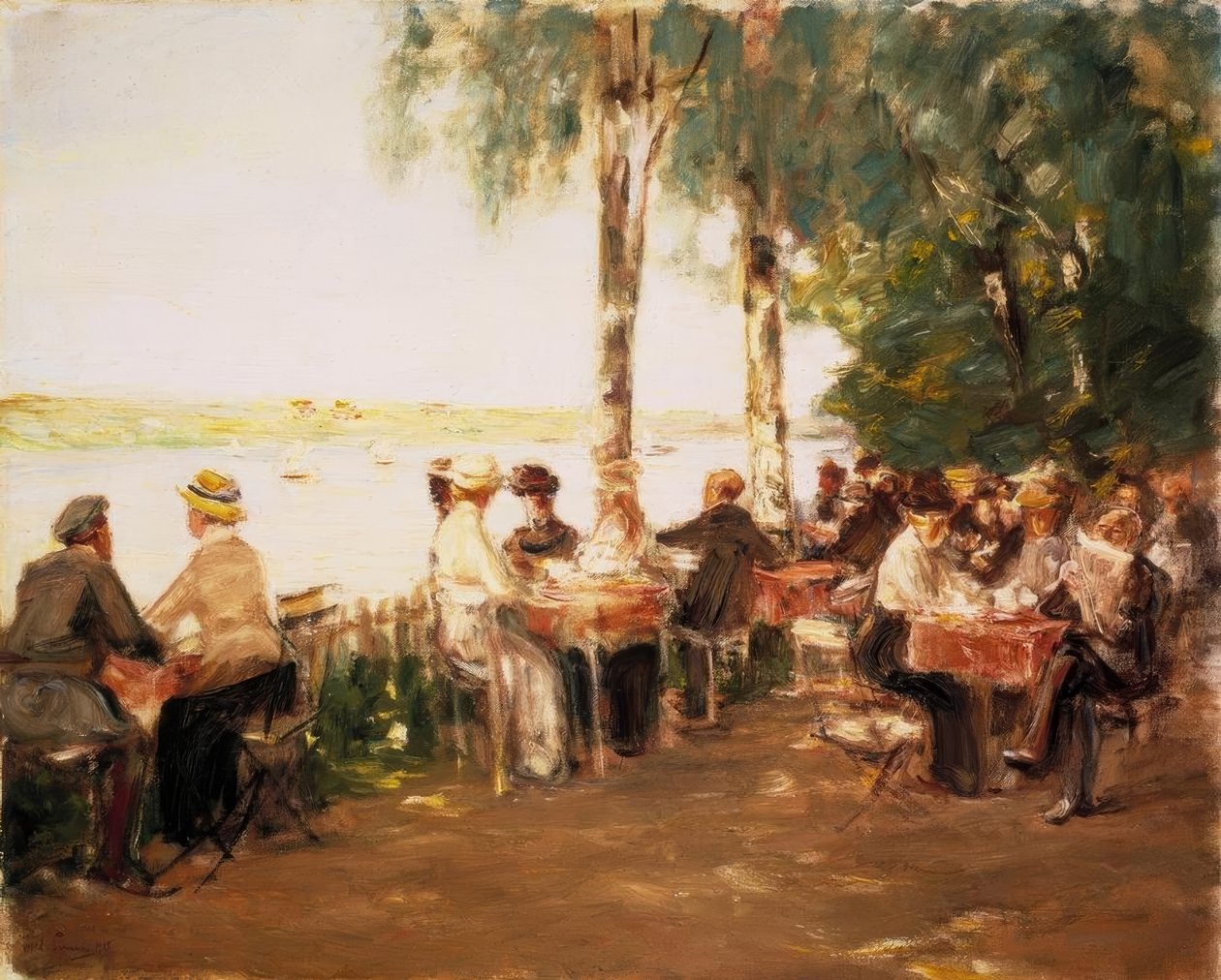 Gartenlokal am Wasser tekijältä Max Liebermann