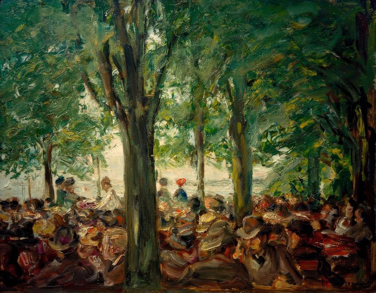 Puutarharavintola Havelilla puiden alla (Schildhorn) tekijältä Max Liebermann
