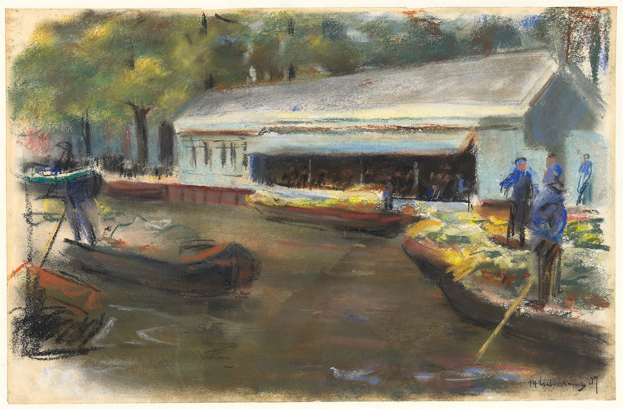 Gemusemarkt Delftissä, 1907 tekijältä Max Liebermann