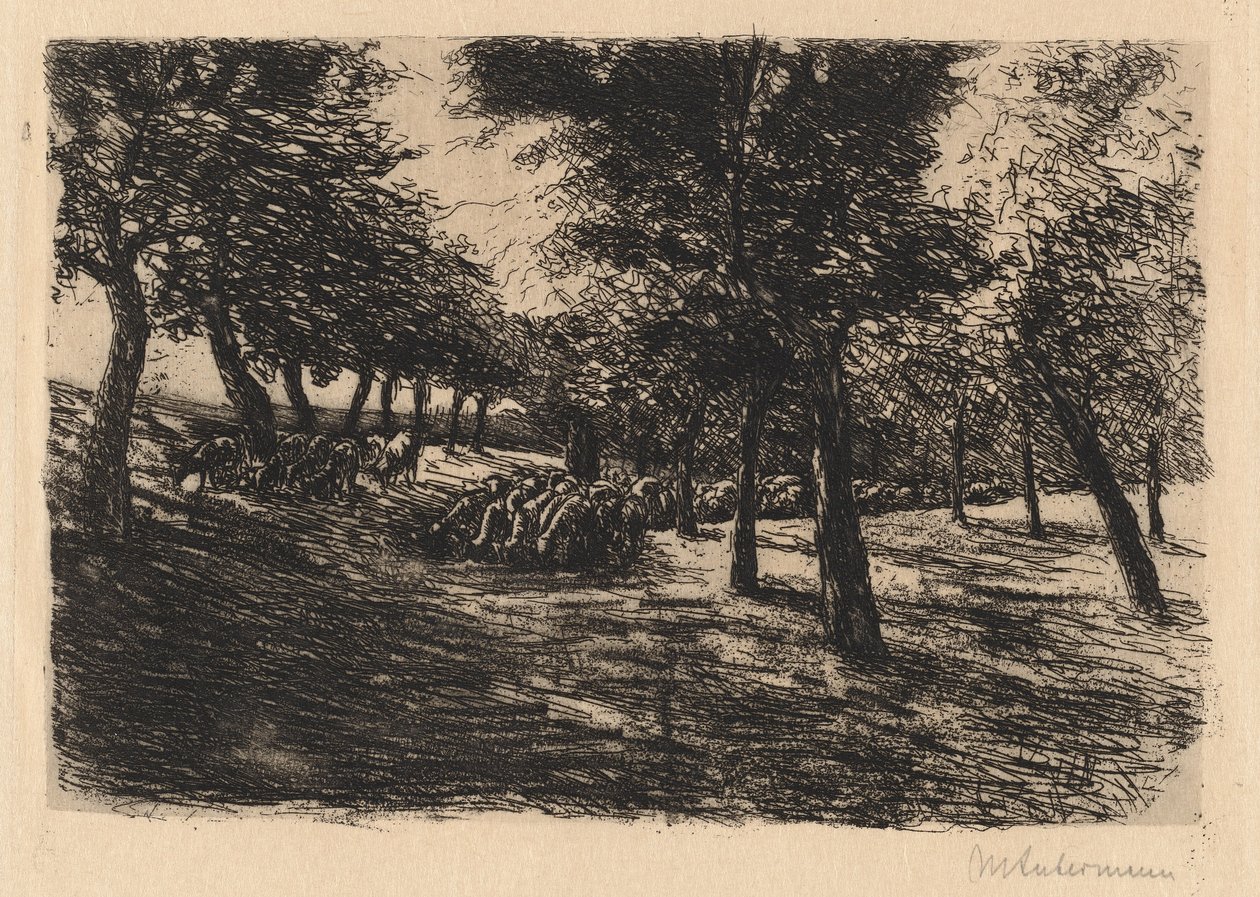 Lammaslauma puiden alla tekijältä Max Liebermann